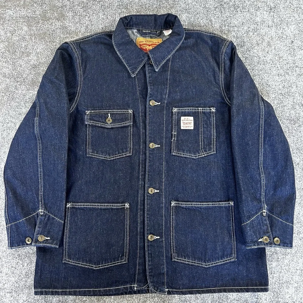 Levi's Berkeley Chore Coat Denim Jacket Men's M Relaxed Cotton Dark Wash